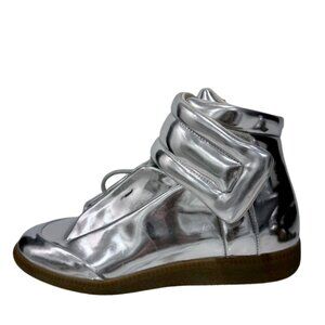 NWT Maison Margiela Future High-Top Sneakers in Silver Chrome (37.5 W) Authentic